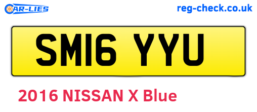 SM16YYU are the vehicle registration plates.
