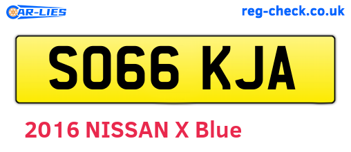 SO66KJA are the vehicle registration plates.