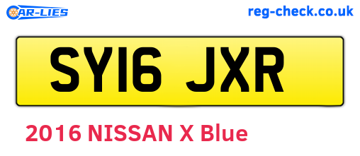 SY16JXR are the vehicle registration plates.
