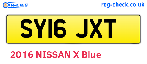SY16JXT are the vehicle registration plates.