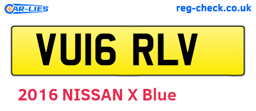 VU16RLV are the vehicle registration plates.