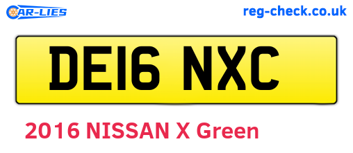 DE16NXC are the vehicle registration plates.