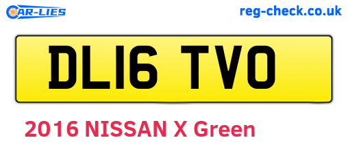 DL16TVO are the vehicle registration plates.
