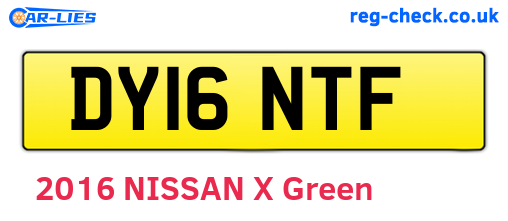 DY16NTF are the vehicle registration plates.