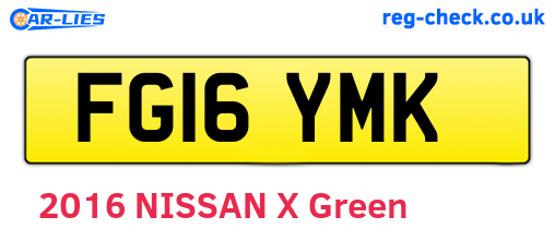 FG16YMK are the vehicle registration plates.