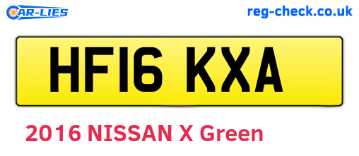 HF16KXA are the vehicle registration plates.