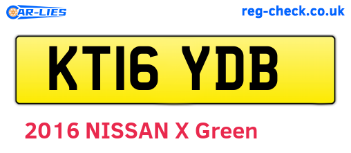 KT16YDB are the vehicle registration plates.