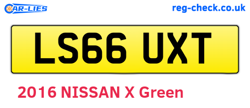 LS66UXT are the vehicle registration plates.