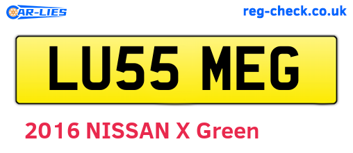 LU55MEG are the vehicle registration plates.