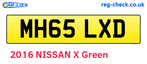 MH65LXD are the vehicle registration plates.