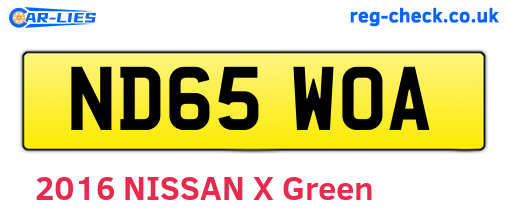 ND65WOA are the vehicle registration plates.