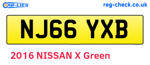 NJ66YXB are the vehicle registration plates.
