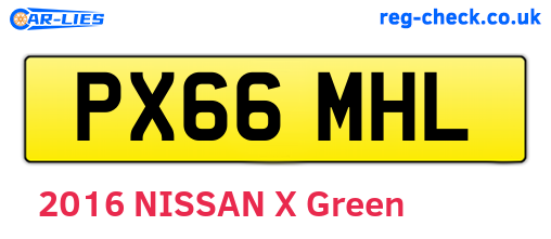 PX66MHL are the vehicle registration plates.