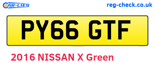 PY66GTF are the vehicle registration plates.