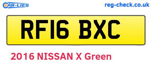 RF16BXC are the vehicle registration plates.