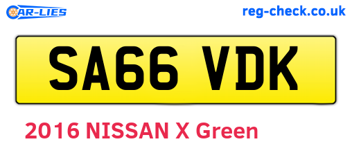 SA66VDK are the vehicle registration plates.