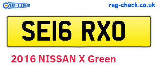 SE16RXO are the vehicle registration plates.