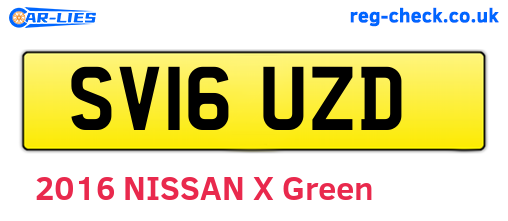 SV16UZD are the vehicle registration plates.