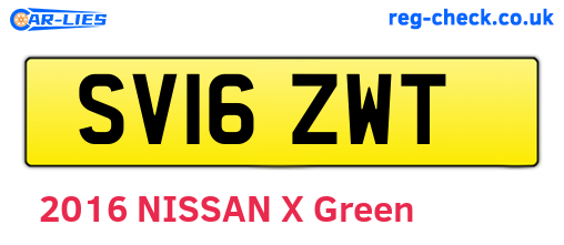 SV16ZWT are the vehicle registration plates.