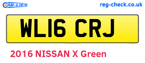 WL16CRJ are the vehicle registration plates.