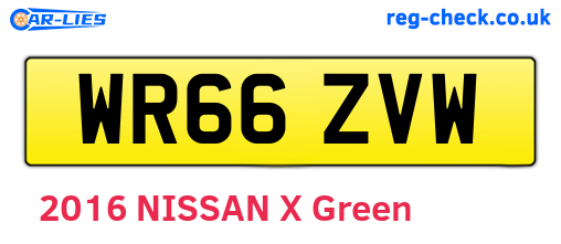 WR66ZVW are the vehicle registration plates.