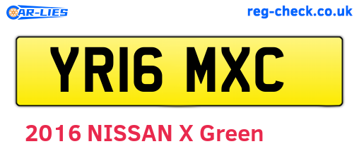 YR16MXC are the vehicle registration plates.