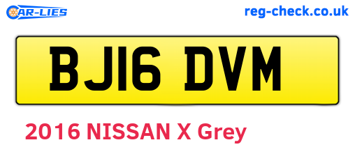 BJ16DVM are the vehicle registration plates.