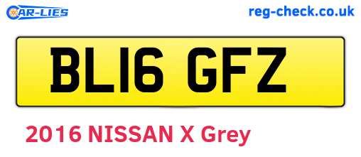 BL16GFZ are the vehicle registration plates.