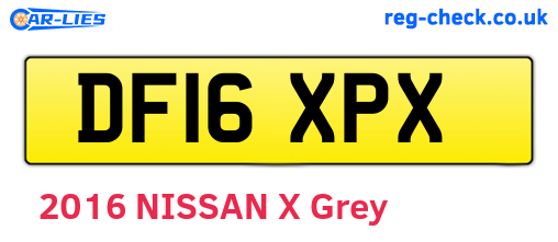 DF16XPX are the vehicle registration plates.