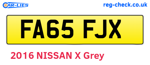 FA65FJX are the vehicle registration plates.