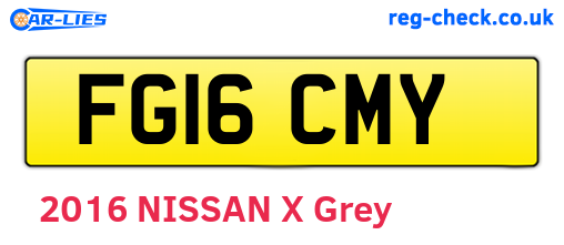 FG16CMY are the vehicle registration plates.
