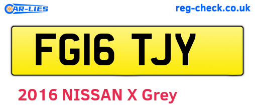 FG16TJY are the vehicle registration plates.
