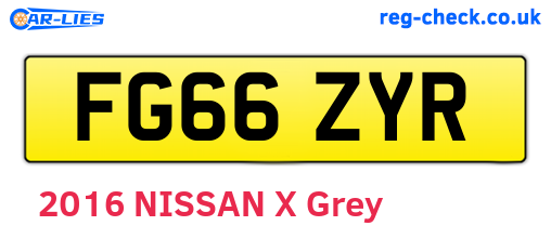 FG66ZYR are the vehicle registration plates.