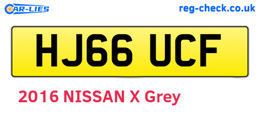 HJ66UCF are the vehicle registration plates.