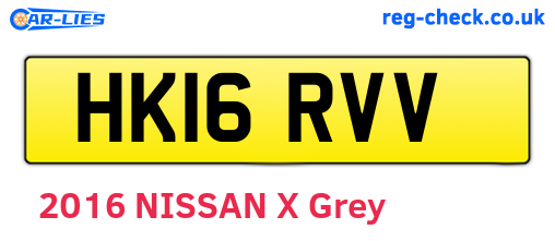 HK16RVV are the vehicle registration plates.