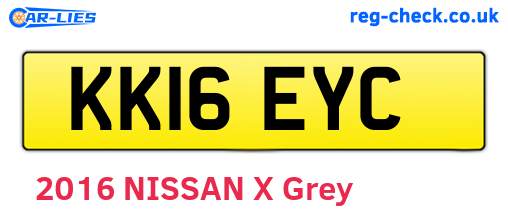 KK16EYC are the vehicle registration plates.