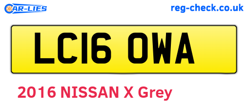 LC16OWA are the vehicle registration plates.
