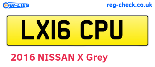LX16CPU are the vehicle registration plates.