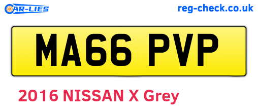 MA66PVP are the vehicle registration plates.
