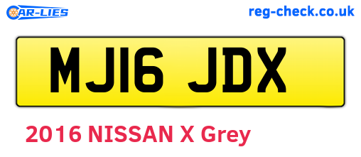 MJ16JDX are the vehicle registration plates.