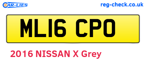 ML16CPO are the vehicle registration plates.
