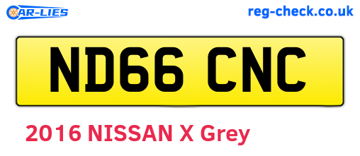 ND66CNC are the vehicle registration plates.