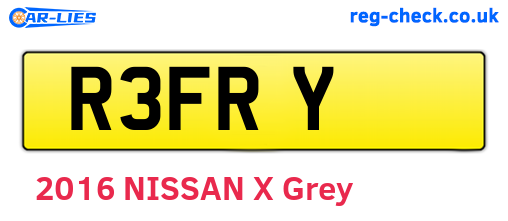 R3FRY are the vehicle registration plates.