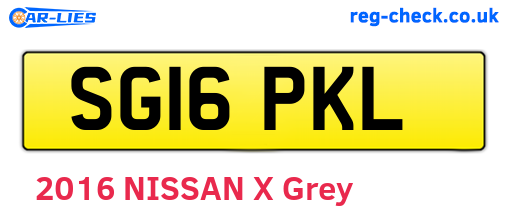 SG16PKL are the vehicle registration plates.