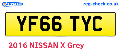 YF66TYC are the vehicle registration plates.