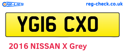 YG16CXO are the vehicle registration plates.