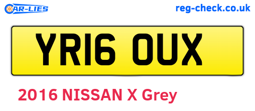 YR16OUX are the vehicle registration plates.