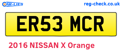 ER53MCR are the vehicle registration plates.