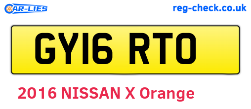 GY16RTO are the vehicle registration plates.