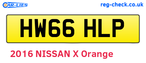 HW66HLP are the vehicle registration plates.